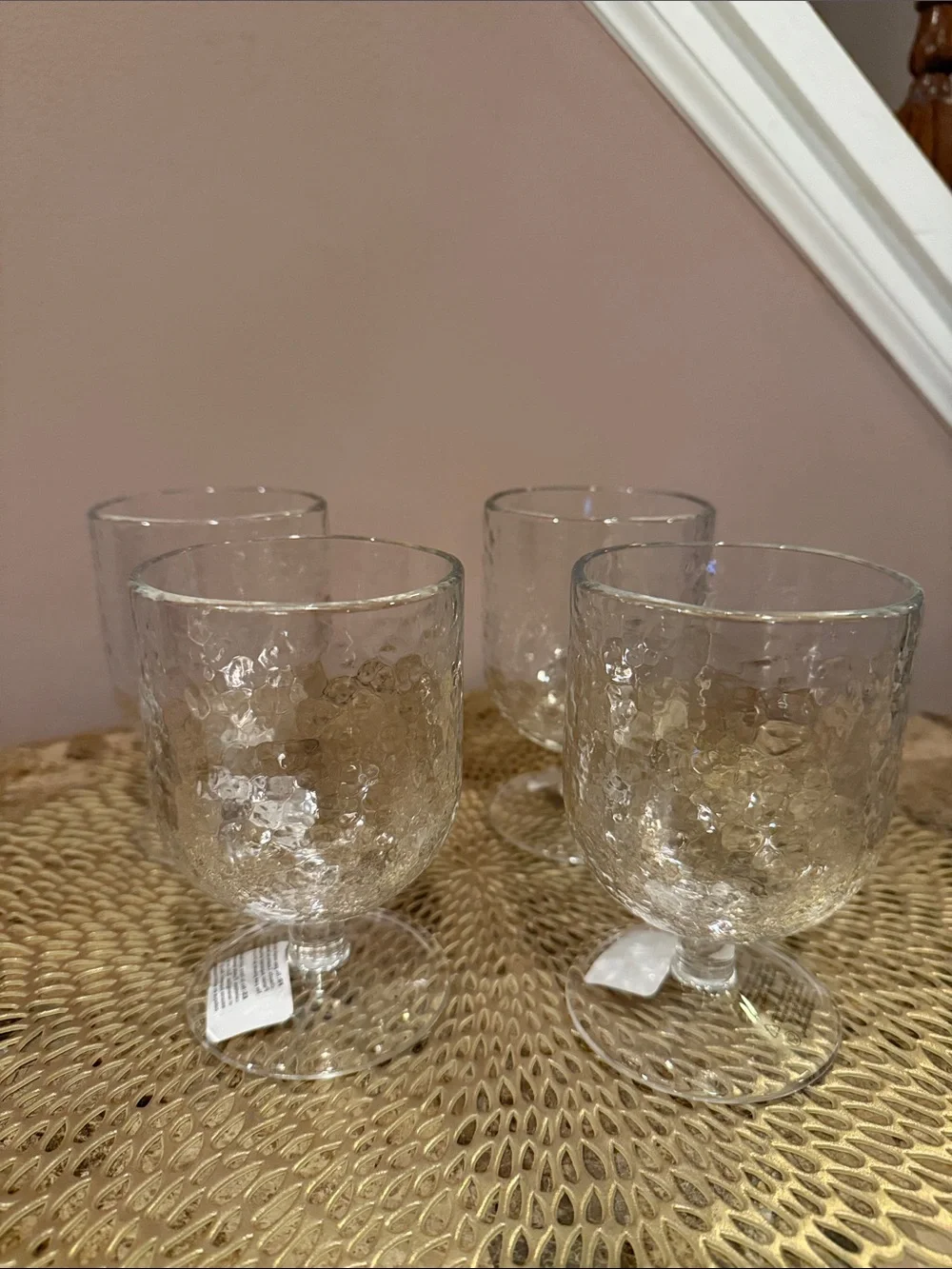 Pottery Barn Hammered Acrylic Glasses - Set of 4